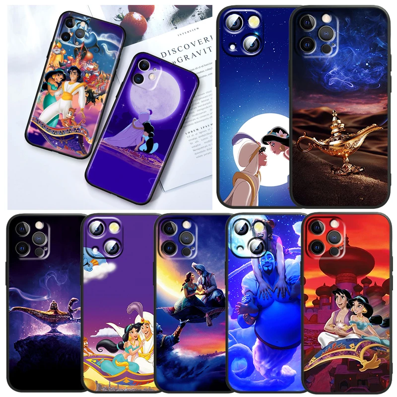 Disney Aladdin Phone Case For Apple iPhone 14 13 12 11 SE XS XR 7 8 mini Plus Pro MAX 2020 Black Soft FUnda|Phone Case & Covers| - AliExpress