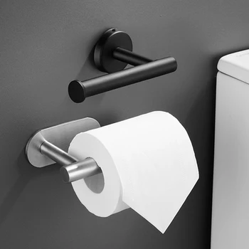 Portarotolo per carta igienica senza foratura per bagno e bagno Portarotolo in acciaio inossidabile Portarotolo per montaggio a parete senza perforazione 1