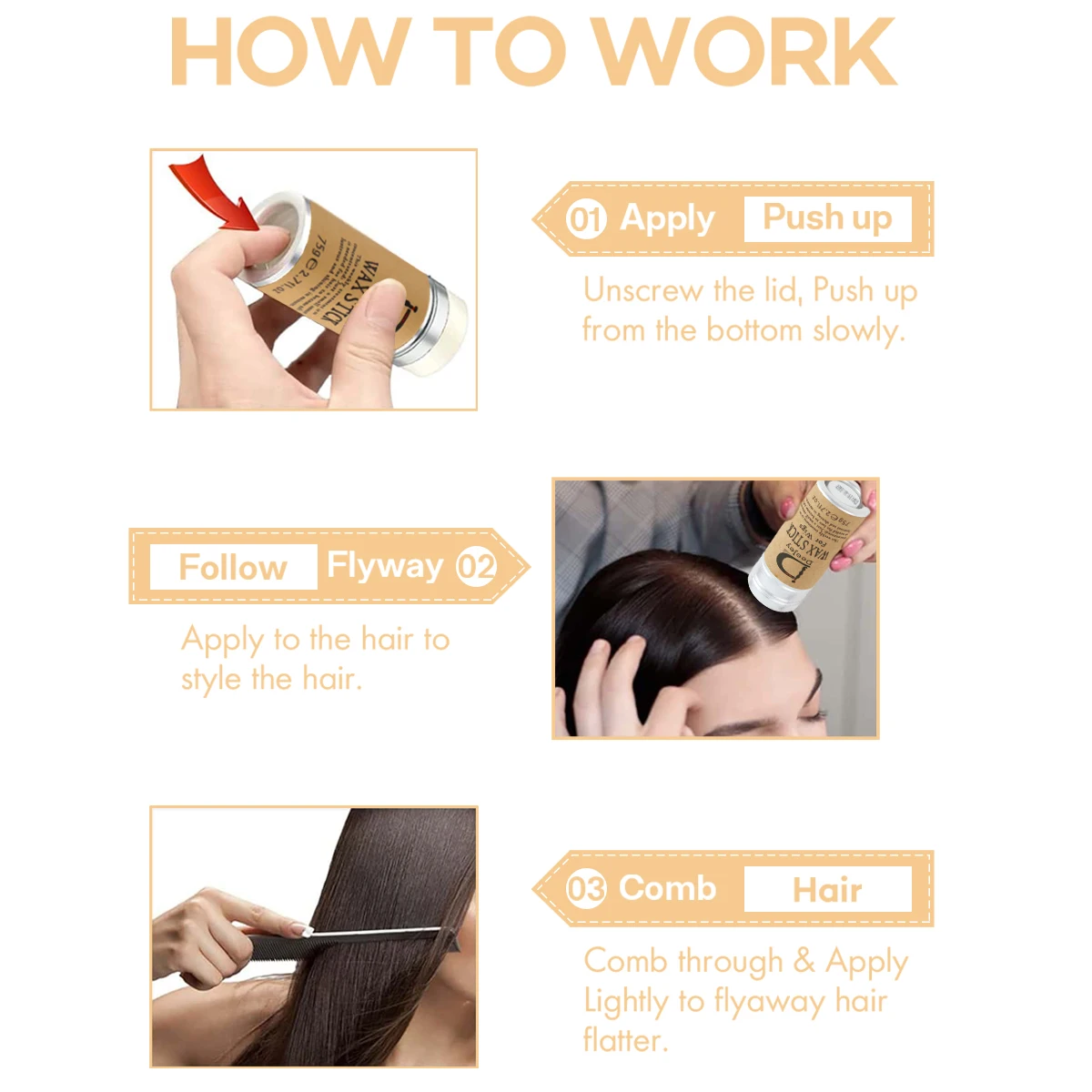 DeeJey Wig Edge Control Wax Stick-Invisible Grip for Lace Front Wigs/Cosplay/Daily No Residue, Portable Styling Pen