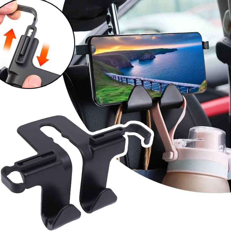 

Car Universal Hidden Creative Cell Phone Holder Hook Auto Seat Back Pack Water Cup Mobile Phones Storage Hangers Autos Parts