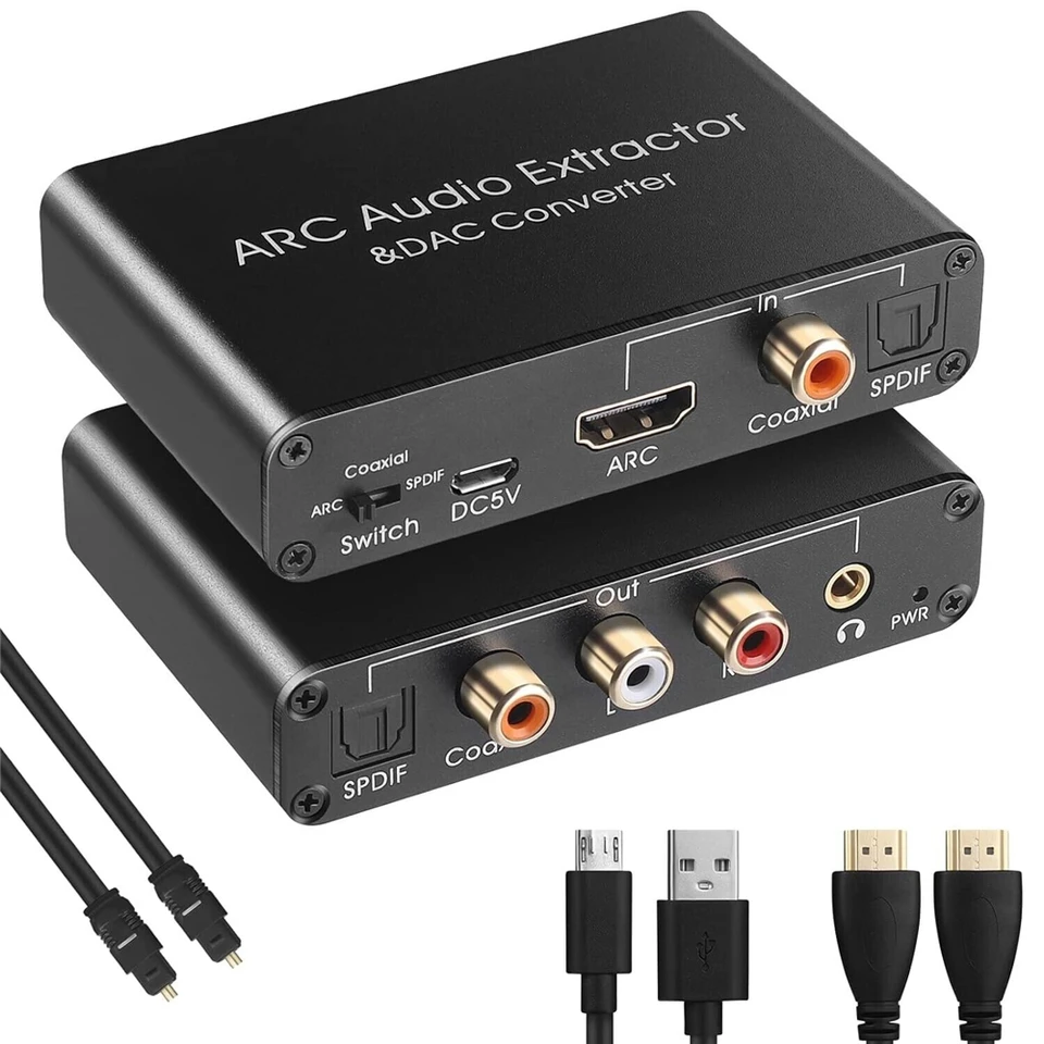Audio Cable Adaptador Audio Optico A Hdmi Hdmi Adaptador A Fibra Optica  Tendak ARC Audio Extractor, 192KHz