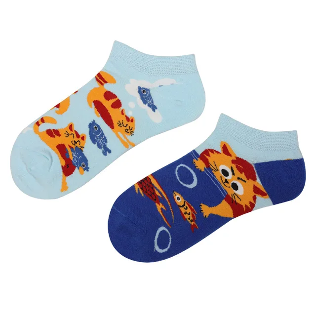 2023 Spring and Summer AB Boat Socks Men and Women Fashion Creative Trendy Couple Socks Pure Cotton Comfortable Short Socks 6
