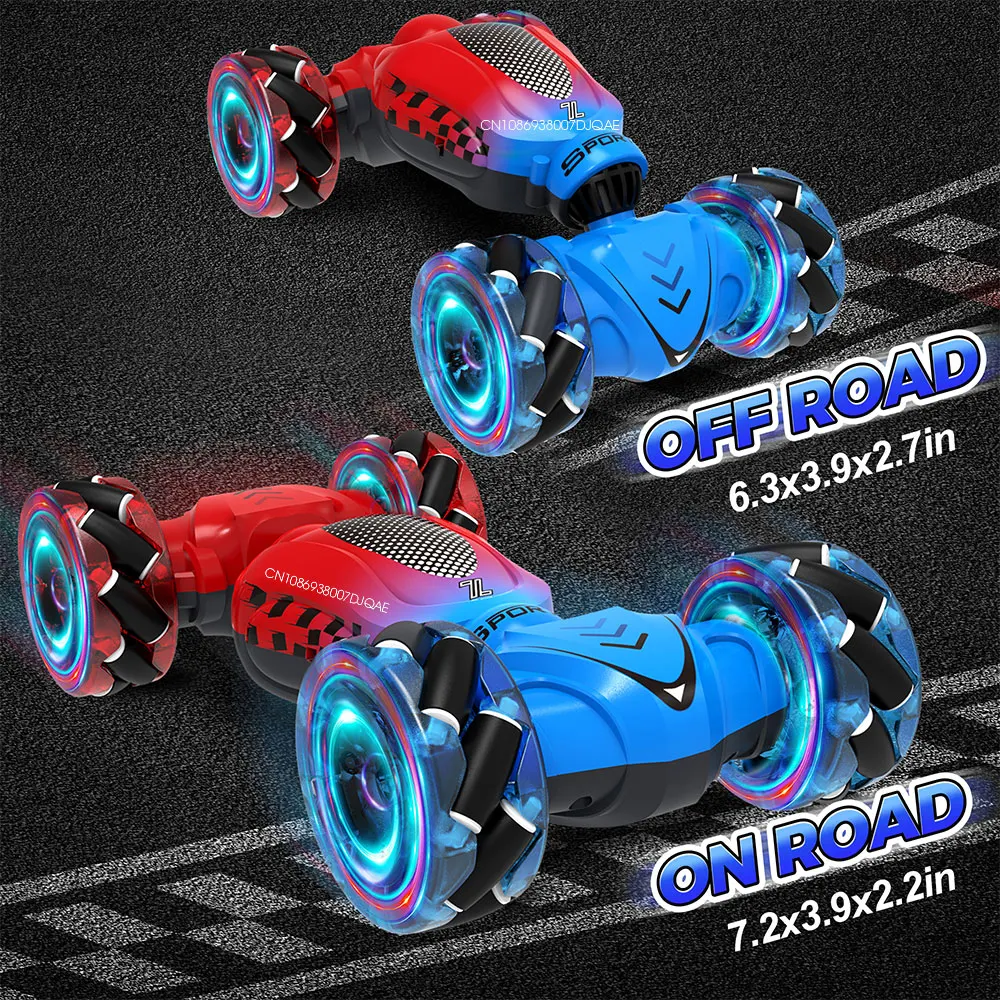 RC Stunt Car Toys for Kids Adults Boys Girl Double Sided Flip 2.4G Remote Control 360° Rotation Off Road Twist Drift RC Car Gift 2