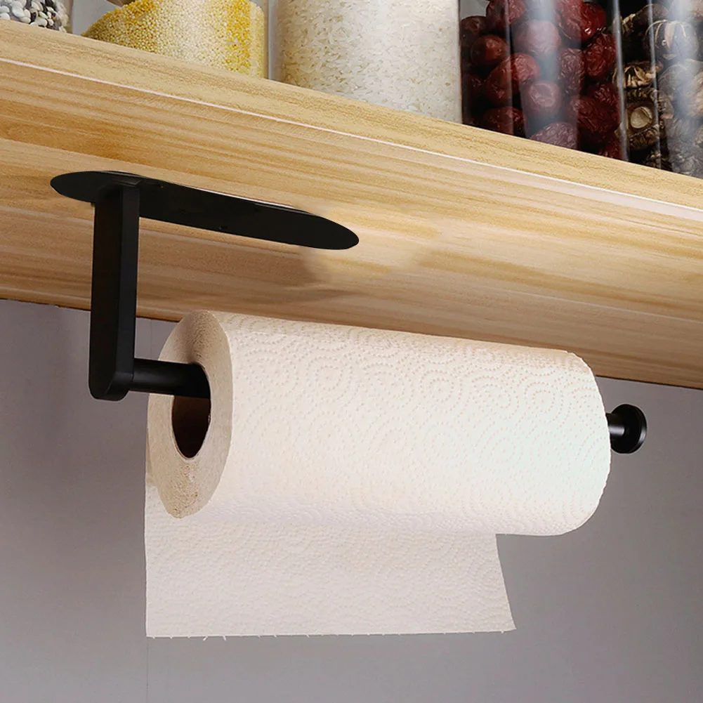1pcs Paper Towel Holder Stainless Steel Wall Mounted Non-punch Paper Towel Roll Dispenser For Bathroom Kitchen