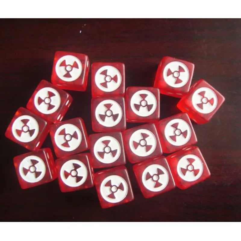 Game Dice Dice Set Acrylic Dice 10 PCS/Set Nuclear Radiation Sign Dice 19*19mm