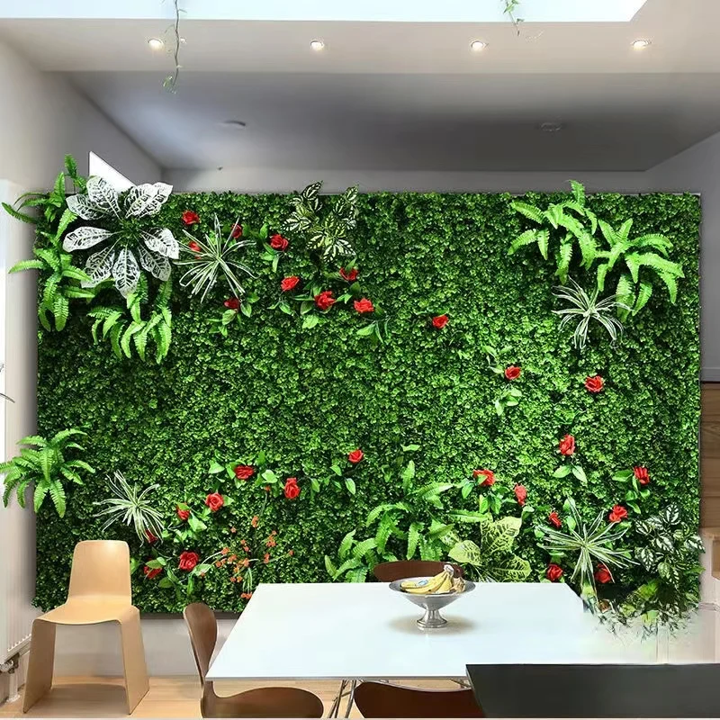 HUATIAN 120*40CM Artificial Lawn Plant Wall Christmas Wedding Decoration Plant Wall Landscape Wall Home Decoration Grass Panel