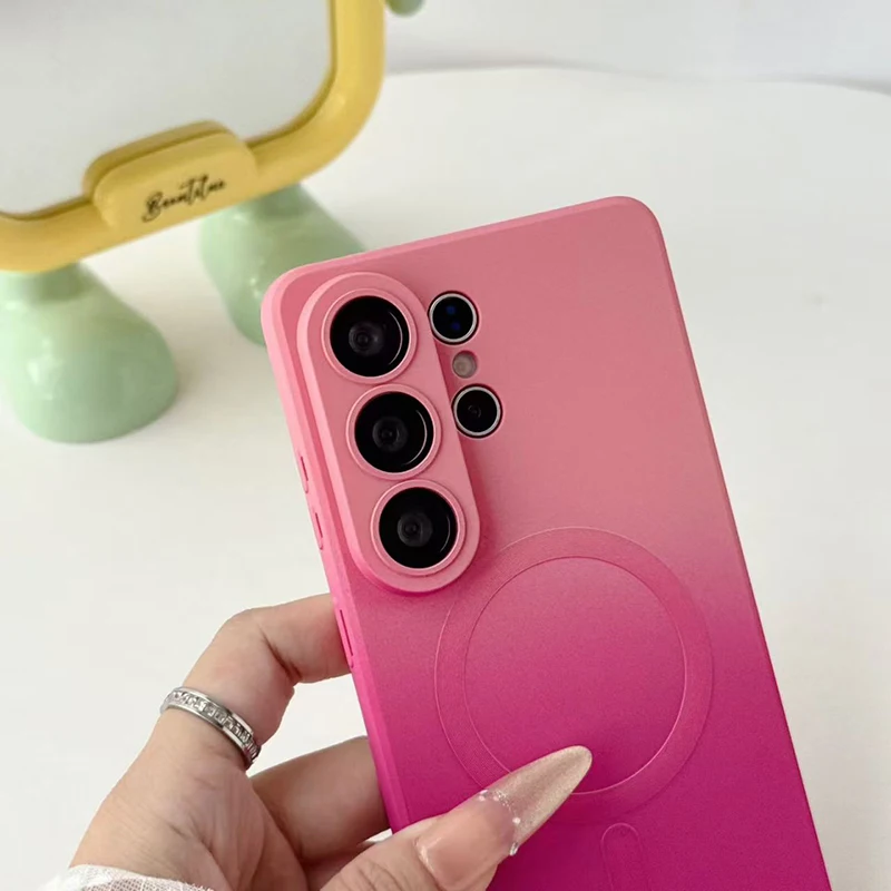 Dual Color Magnetic Wireless Charging Lens Protective Phone Case