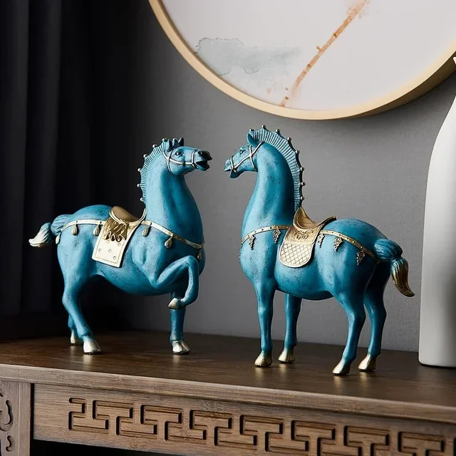 Sculpture de cheval Dengshui de style chinois, accessoires de décoration pour la maison, le salon, la statue de bureau, 007 cadeaux chauffants 1