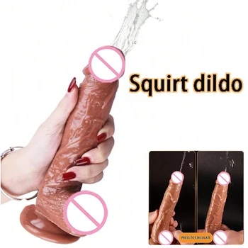 Spray de água realista vibrador macio brinquedo sexual anal para mulheres presente adulto silicone ejaculação masturbadores pênis grande ventosa pau 1