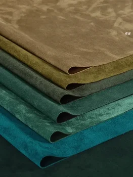 Elastic Suede Fabric By The Meter for Coats Skirt Dresses Clothing Pants Diy Sewing Cloth Soft Comfortable Smooth Green Series 1