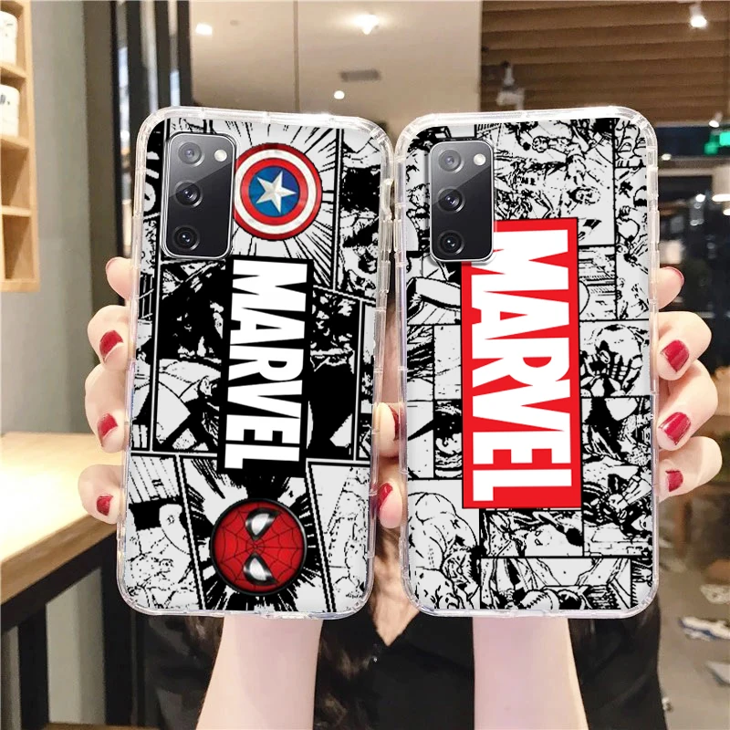 

Marvel Luxury Logo Cartoon Transparent For Samsung A53 A52 A33 A32 A51 A71 A21S A13 A73 A50 A22 A23 A03 A72 A54 5G Phone Case