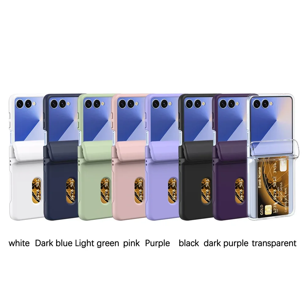 Luxury Frosted Skin Feel Foldable Phone Case with Card Wallet Holder and Hinge Full-Protect Slim Cover