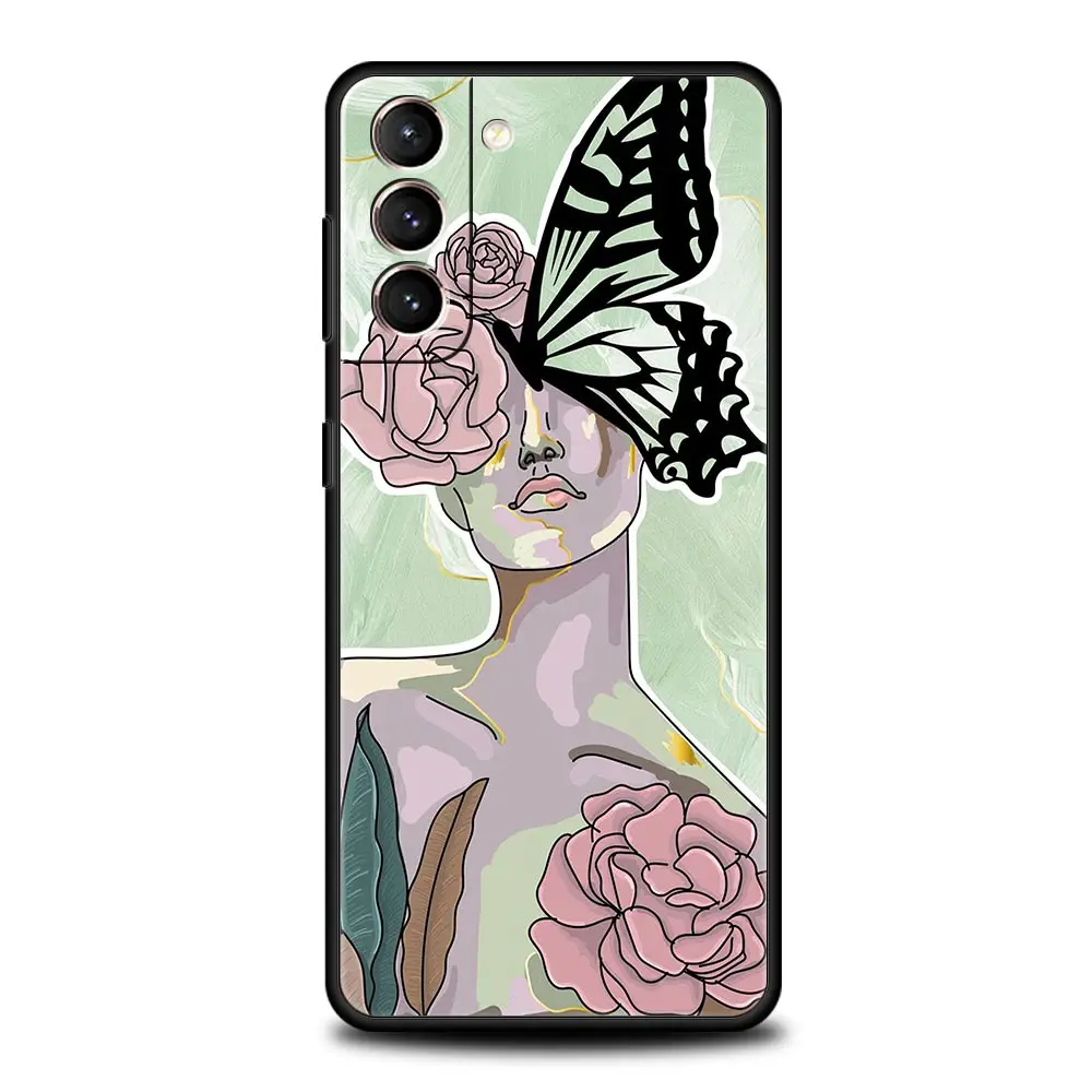 Paris Blue Butterfly & Flower Design Phone Case