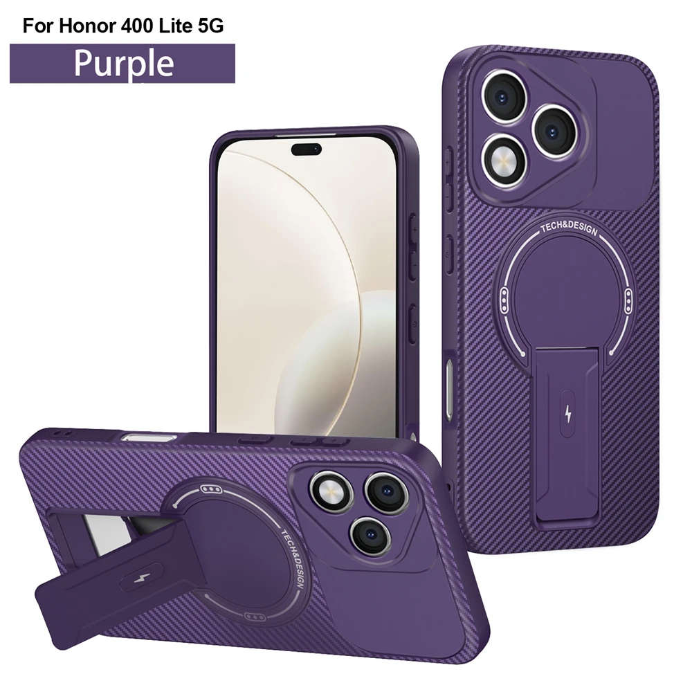 Shockproof Armor Magnetic Wireless Charging Phone Case with Bracket Cover
