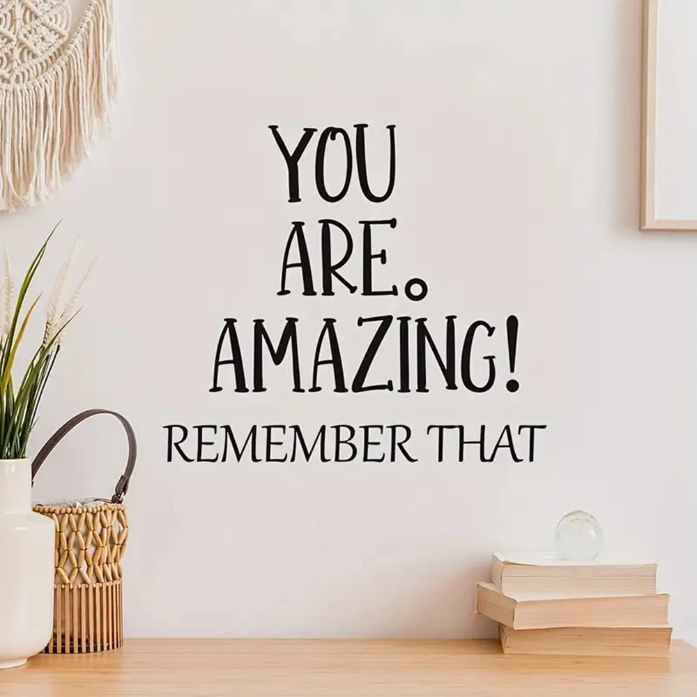 1 pc testo significativo-sei incredibile ricorda che adesivo carta da parati in vinile impermeabile decorazioni per la casa per le stanze dei bambini decorazioni per la casa