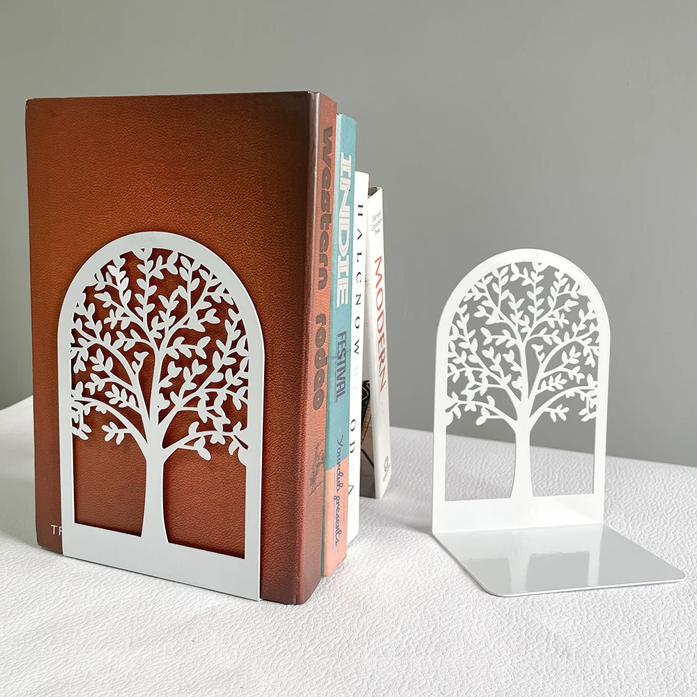 Book Organizer Book Holder Book Stand Book Terminal White Tree of Life Desktop Book Ends Office Gift for Book Loves