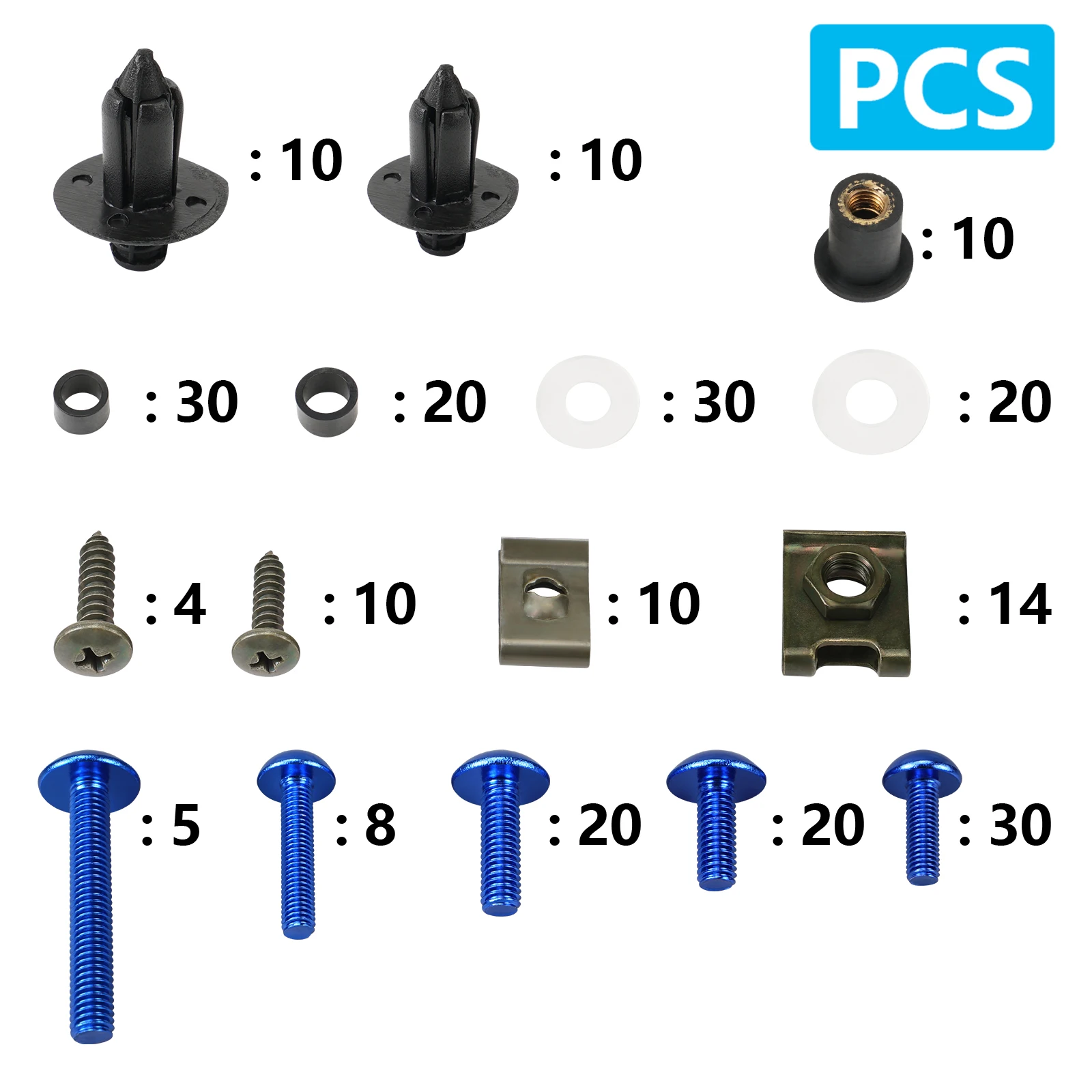 253PCS M6 M5 Verkleidung Schrauben Kit Verschluss Clips Für Honda CRF1100L Afrika Twin Abenteuer Sport CBR1000RR CBR650R Rebel CB650R – Detail 4