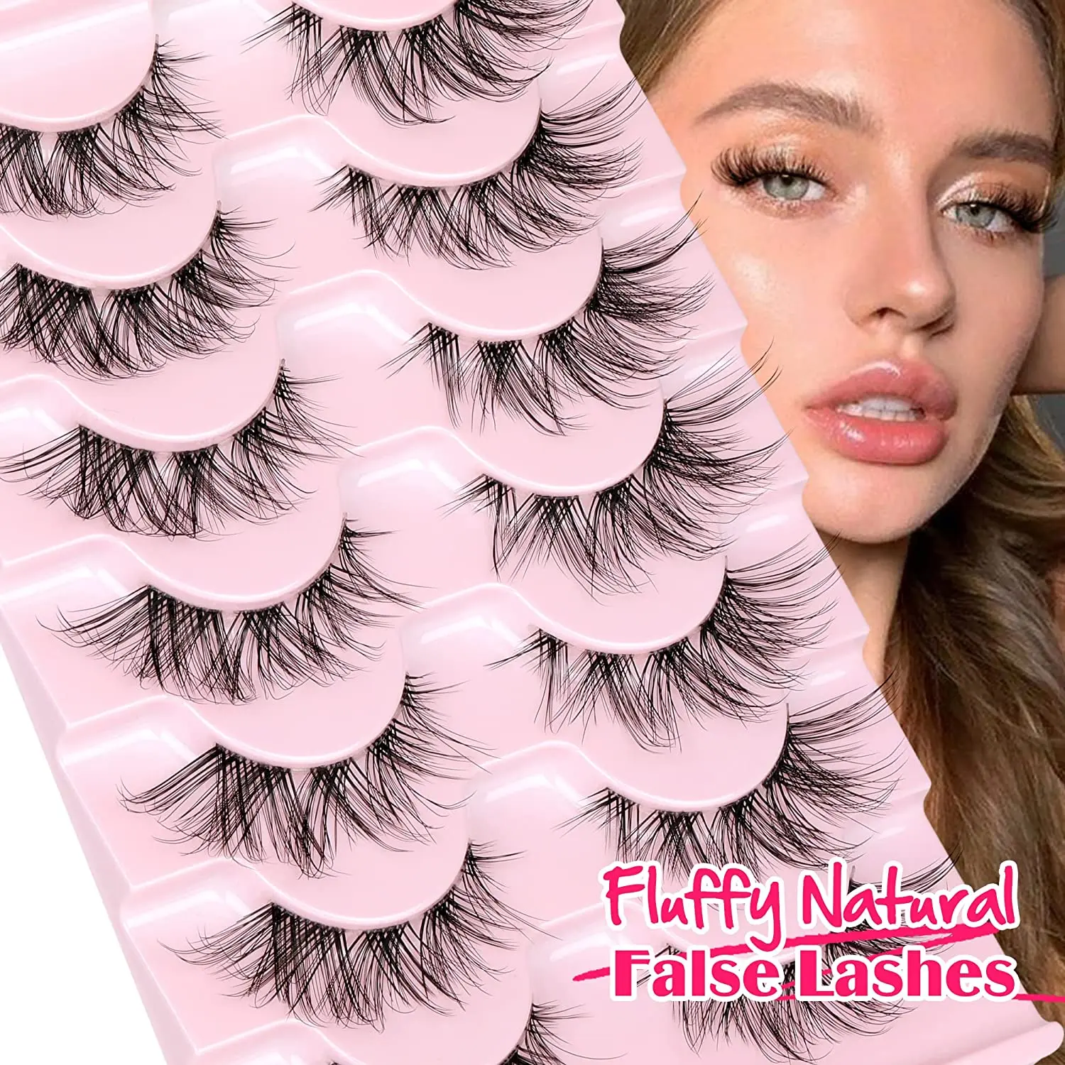 7 Pairs of Natural-Looking False Eyelashes - Korean Short Lashes, Fox Eyes, and Cluster Strip - A Perfect Pack for All Women!