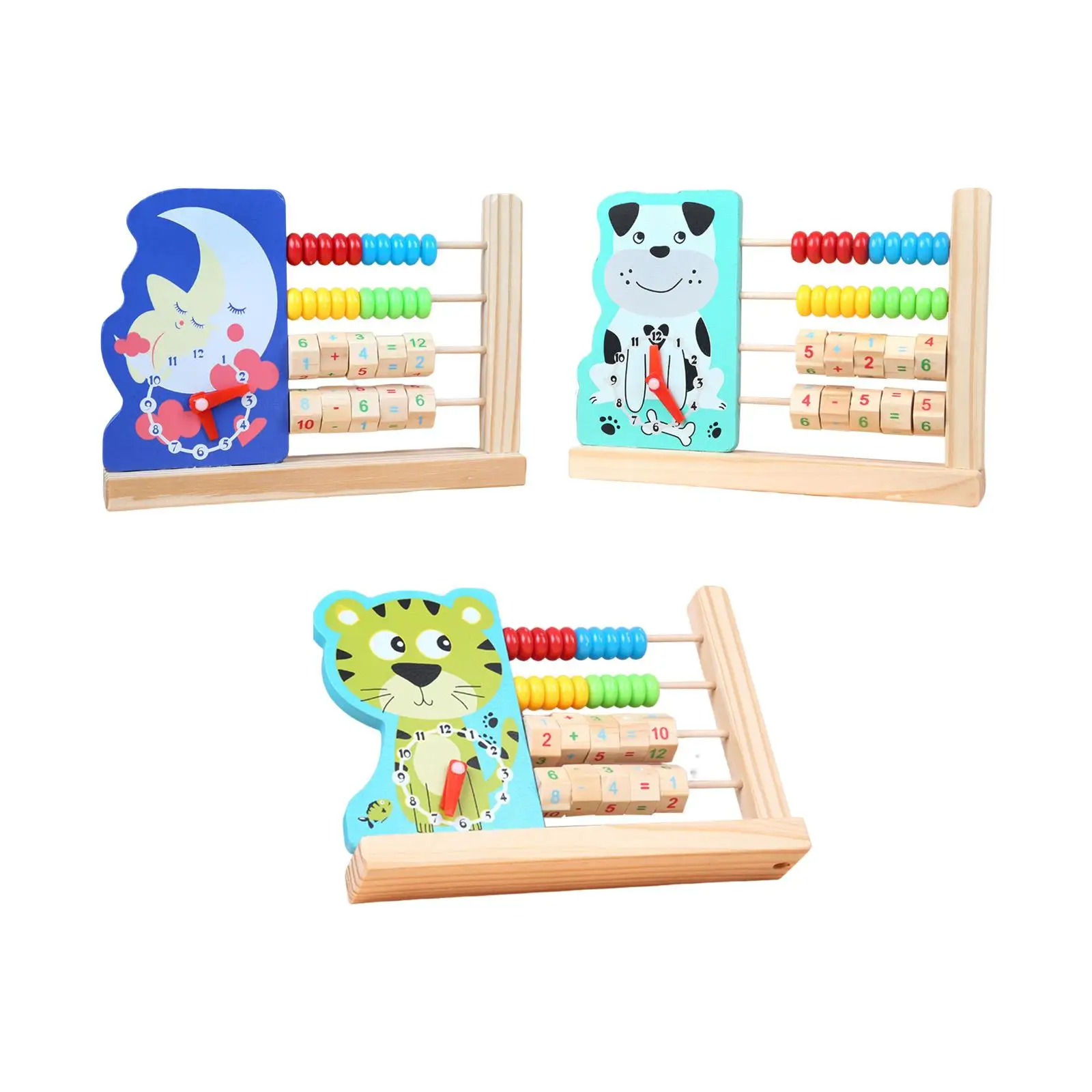 

Learning Clock Multipurpose Classic Cartoon Fine Motor Skill Montessori Toys Educational Counting Toy Math Toy for Preschool