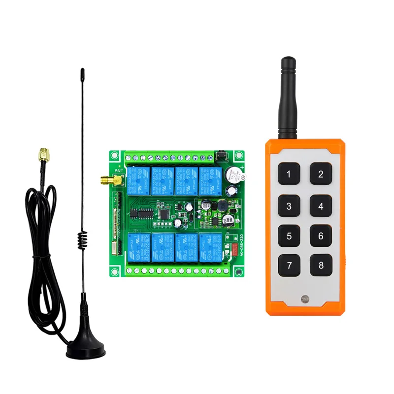 

Универсальный реле постоянного тока 12 В 24 в 36 в 10 А 8CH RF беспроводной пульт дистанционного управления Переключатели приемника передатчики питания 433 МГц умный дом