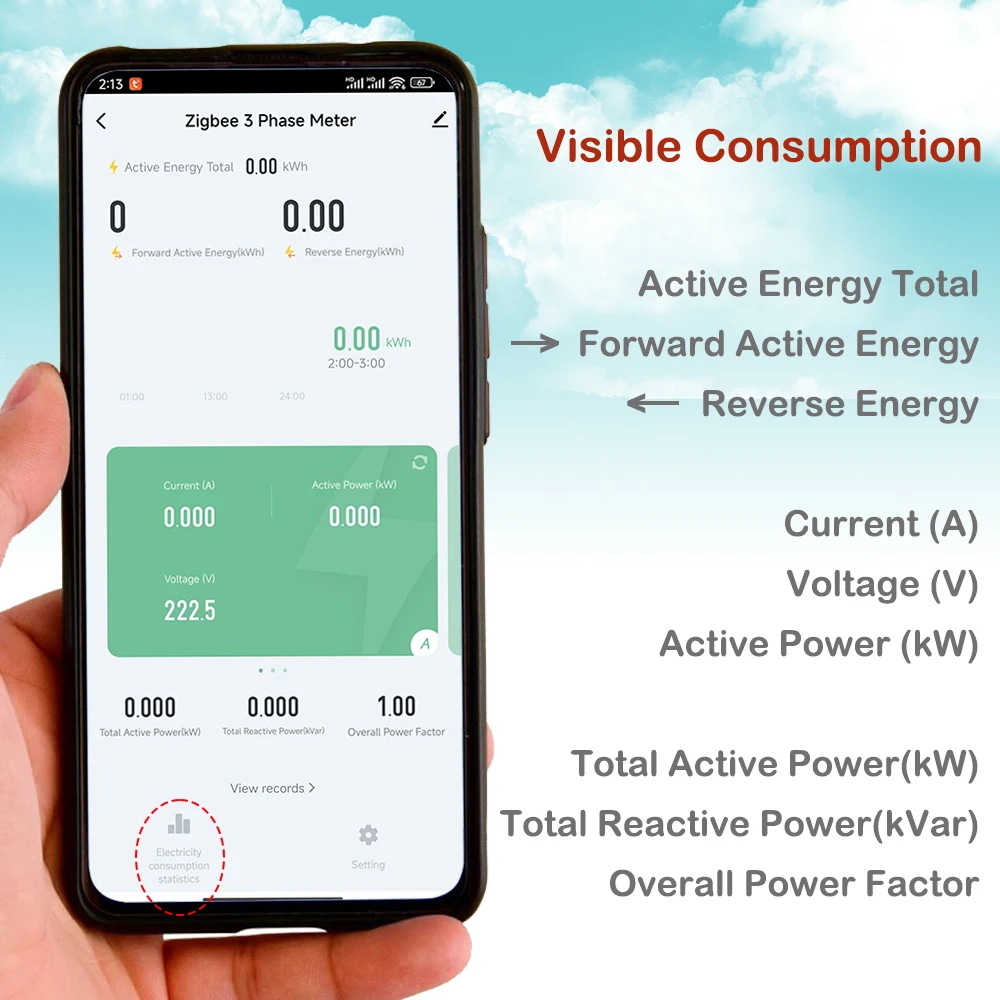 Zigbee Tuya Threee phase 100A Smart Energy Power Monitor with external Current