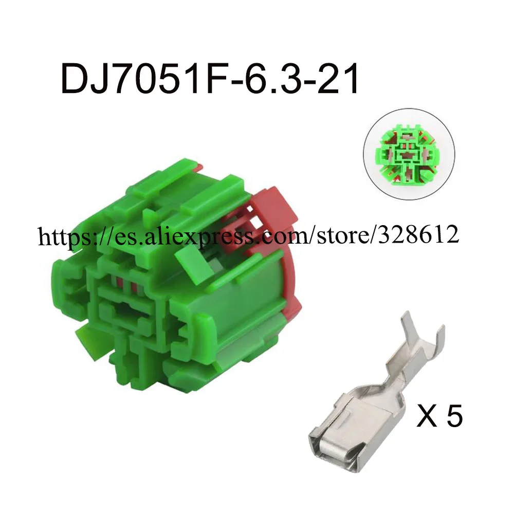 

100SET DJJ7051F-6.3-21 car female male cable Waterproof sheath 5 pin connector automotive Plug socket include terminals seal