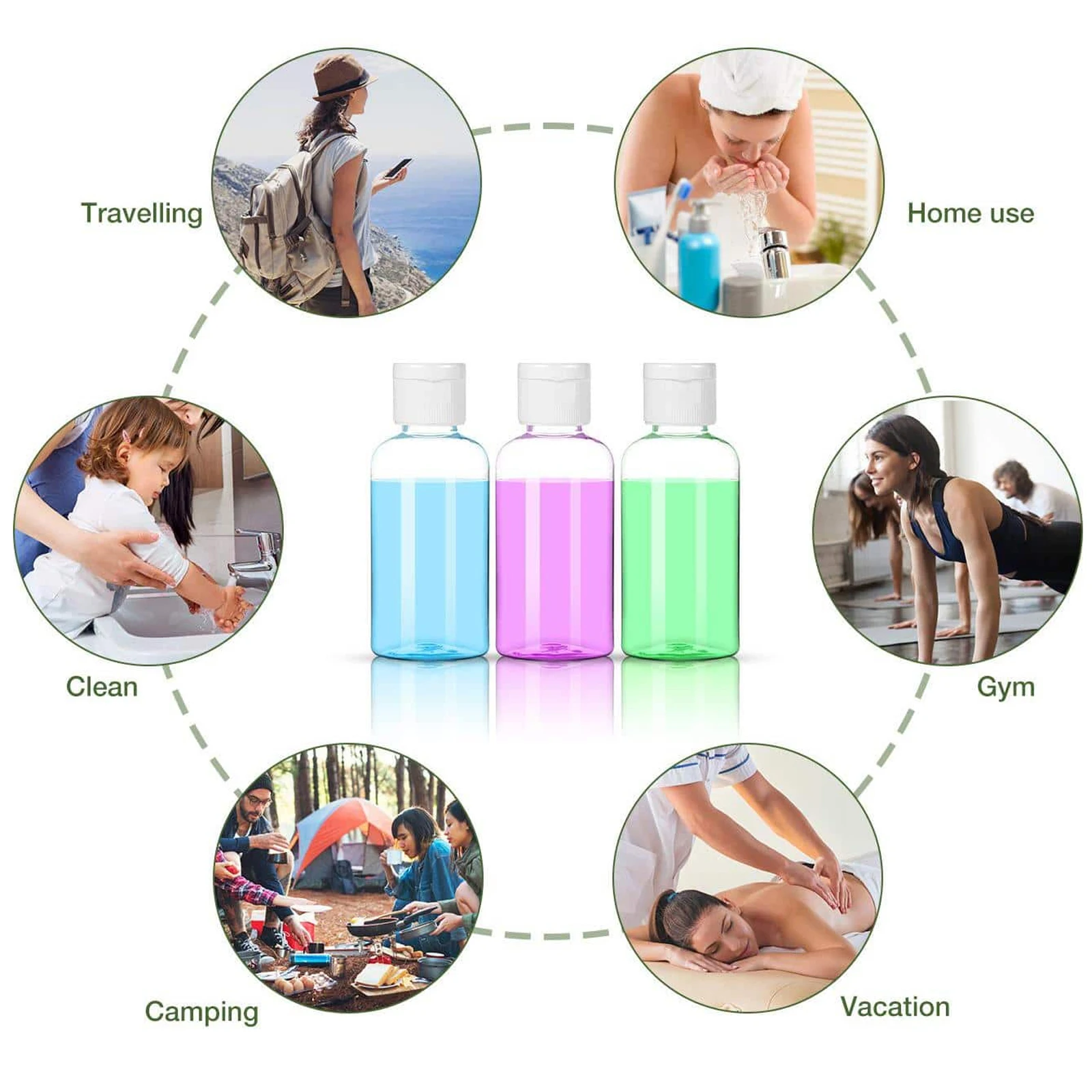 Plastic Empty Bottles with Flip Small Travel Size Bottles for Shampoo Lotion Body Soap 25Pcs refillable bottle refillable plastic bottles plastic lotion bottle