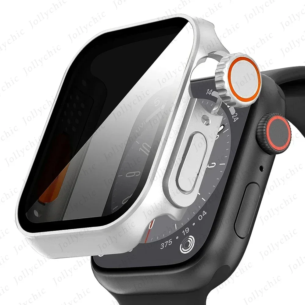 Ultra Privacy Tempered Glass Screen Protector with Enhanced Apple Watch Case Cover