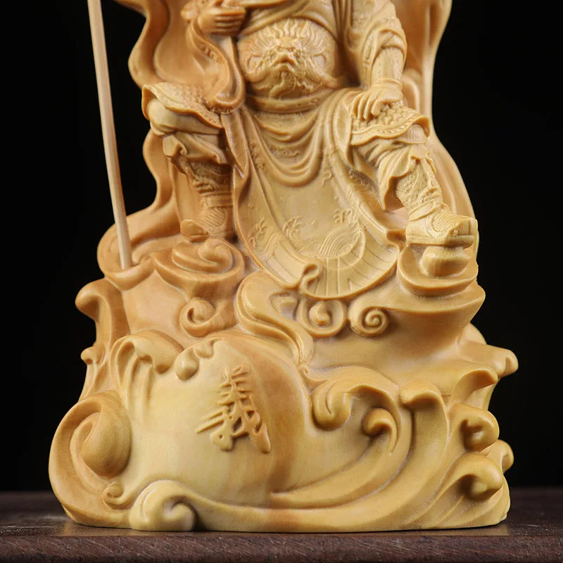 Wooden Loyalty Guan Gong Figure Statue, Solid Wood Carving, China Luckfall, Guan Yu Home Room, Office Decoration, Art Accessorie