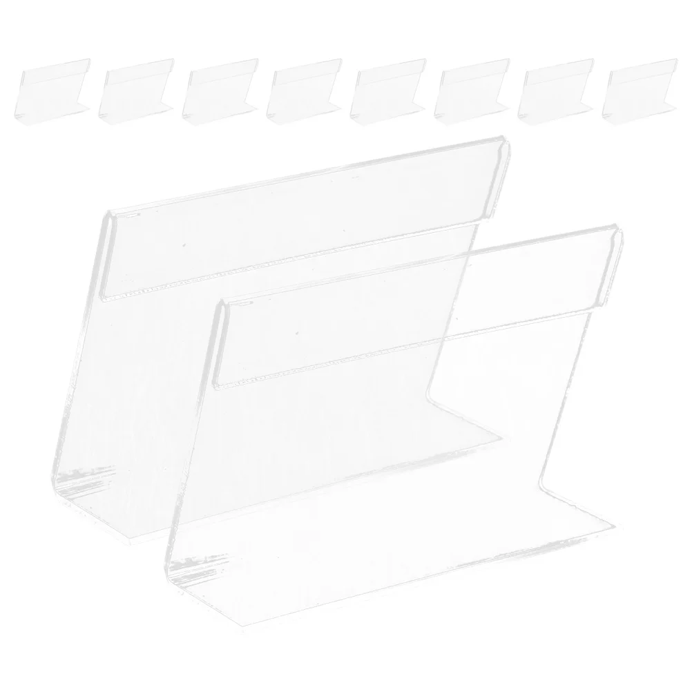 

10 Pcs Multipurpose Sign Stand Display Shelf Show Rack Acrylic Supermarket Accessory Professional Price Tag