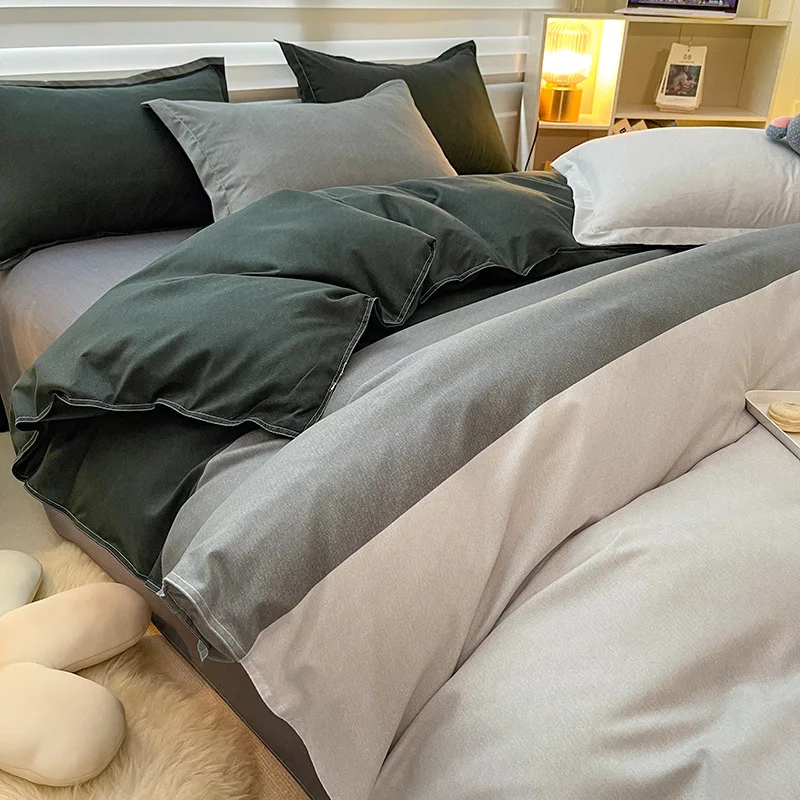 

Duvet Cover Striped Color Bed Cover for Kids Adults Single Double Bed Bedroom Use (No Pillowcase) XF719-61