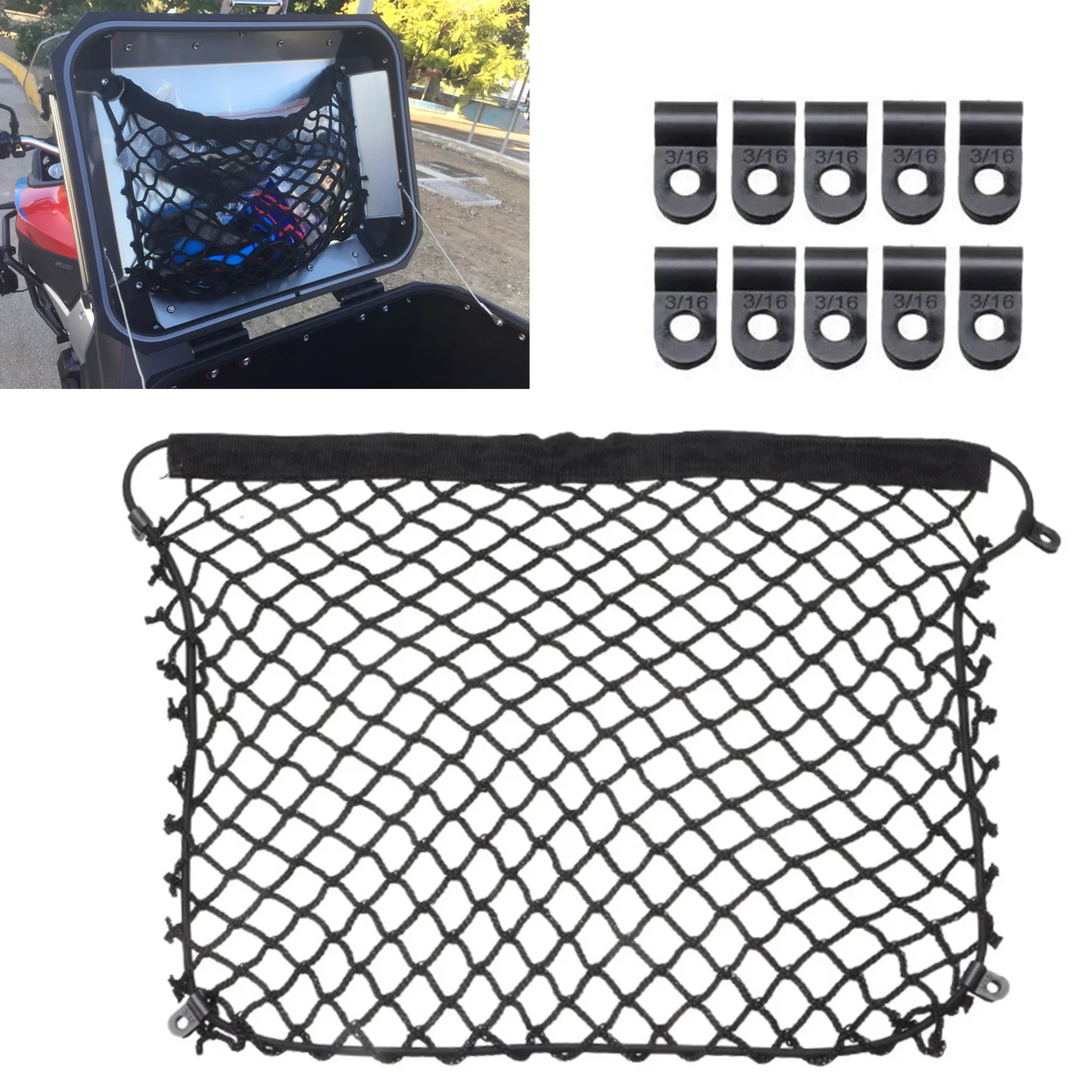 Nero moto Storage Net Trunk Organizer valigia accessori in rete per BMW R1200GS R1250GS GS 1200 Adventure F800GS