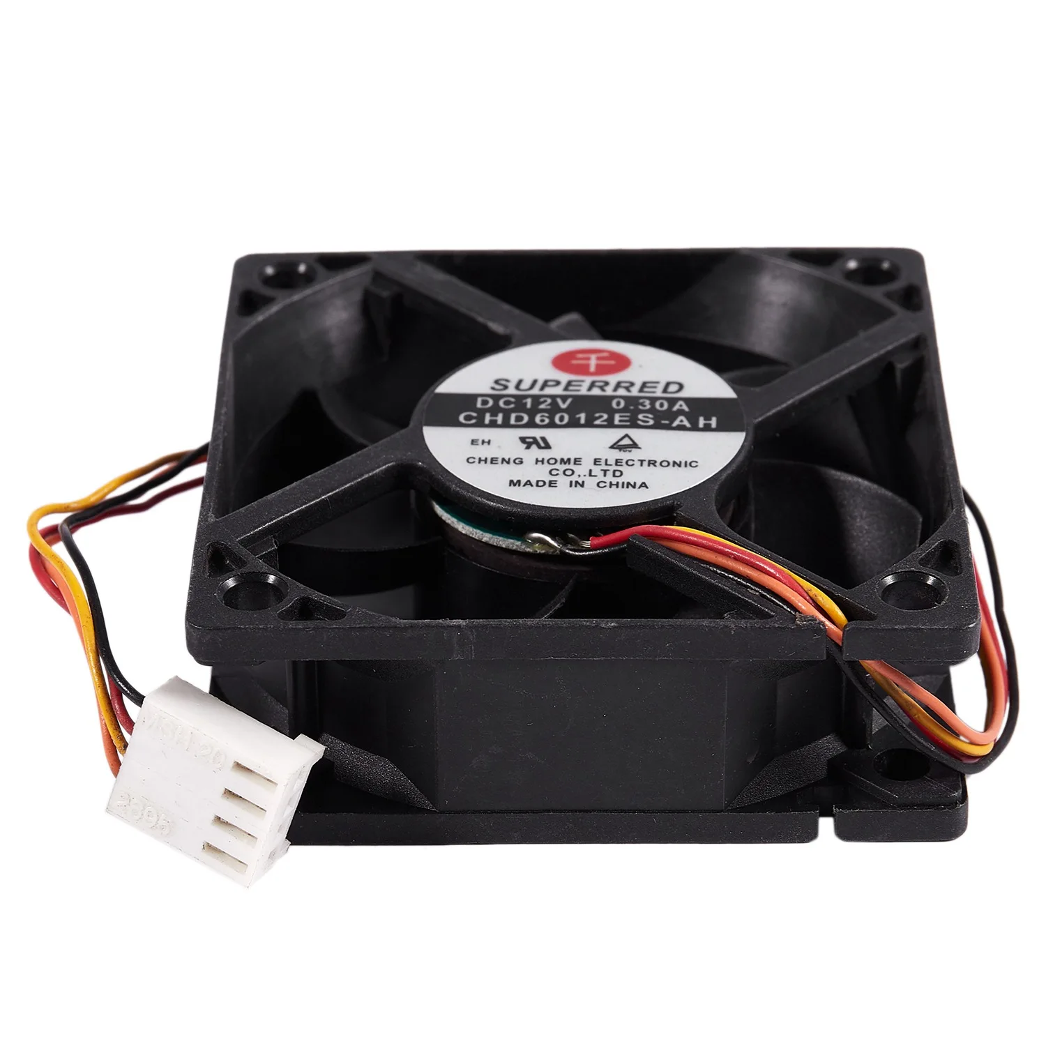 PC 컴퓨터 케이스 선풍기 CHD6012ES-AH, DC 12V, 0.3A, 60mm, 4 핀 커넥터