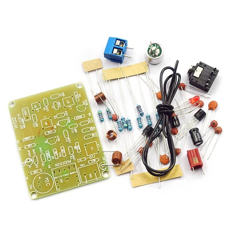 FM Stereo Radio DIY Kit - Wireless Transmitter & Receiver Module for Frequency Modulation Soldering Practice