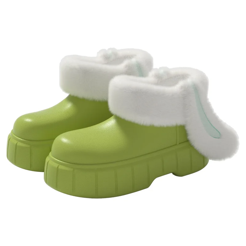 Women Boots Cute Rabbit Ears Detachable Washable Cotton Shoes For Women Autumn And Winter Plushed Warm Waterproof Snow Boots