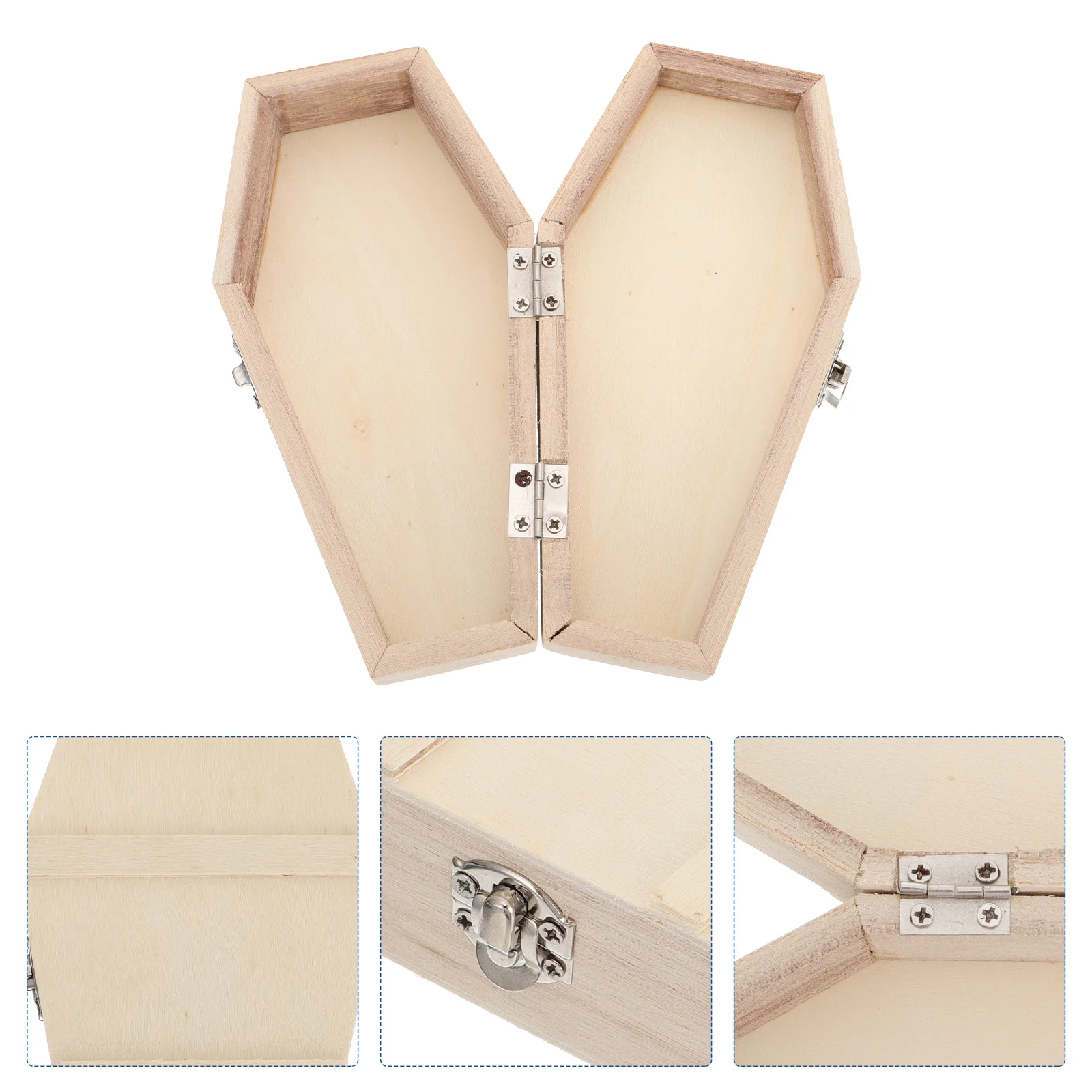 1PcHalloweenCoffinBoxSmallUnfinishedWoodFuneralCoffinswith