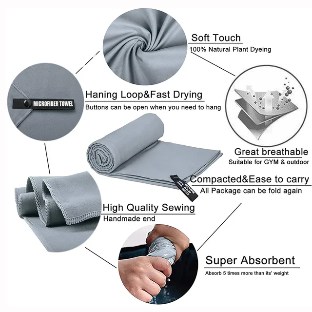 Quick-Drying Sports Towel 40x80/80x160CM Blue Grey Green Orange Swimming Gym Fitness Camping Running Beach Washcloth Towels 2