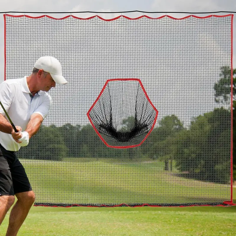 Golf Hitting Net 10x10ft Barrier Golf Net Heavy Duty Netting Training Aid Practice Ball Barrier For Golfers Backyard Driving 3