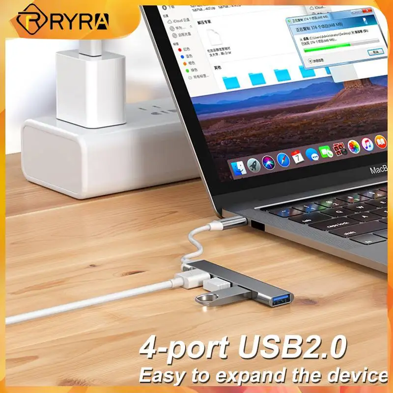 

RYRA 4 Ports Expansion Dock USB 3.0 Hub High Speed Docking Stations Type C Splitter Adapter OTG For PC Laptop Computer Equipment