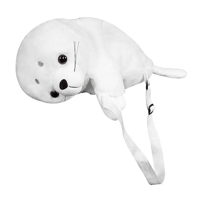 

Animal Shaped Backpack Adult Fun Sea Animal Backpack Preschool Cute Seal Animal Schoolbag Breathable Plush With Adjustable Strap