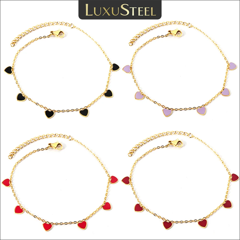 LUXUSTEEL 여성용 오일 드립, 레드, 블랙, 퍼플, 러브 하트, 매력 발..