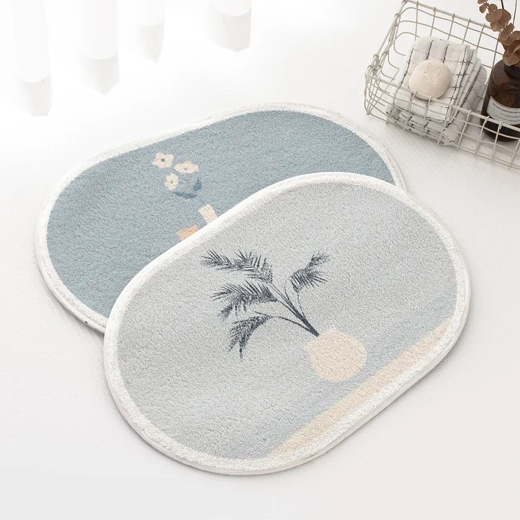 

Bathroom Absorbent Floor Mats Quick Dry Soft Mats Home Anti-Slip Carpet Rugs Simple Kitchen Entrance Door Bathtub Side Bath Mat