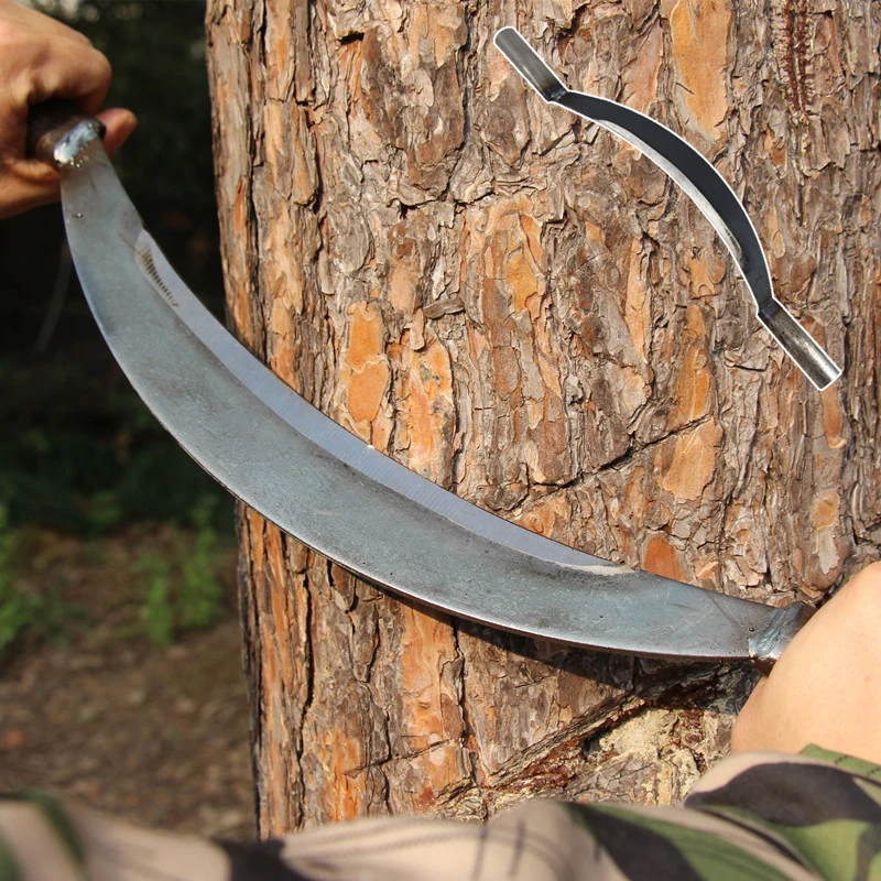 Woodworking hand tools wood trimming tool Draw Knife 51cm Curved Draw Shave Woodworking Tool Wood Carving Tools Wood Knife Manganese Steel Woodworking Debarking Tool