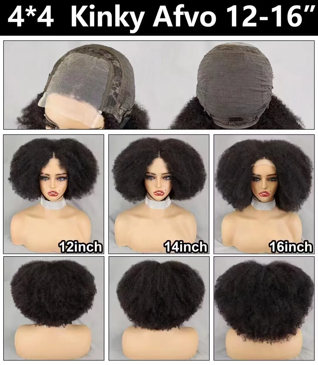 300% Density Kinky Curly Afro Bouncy Hair Wig4x4 Lace Closure Frontal Hair Wig Curl Human Hair Wigs for Black Women