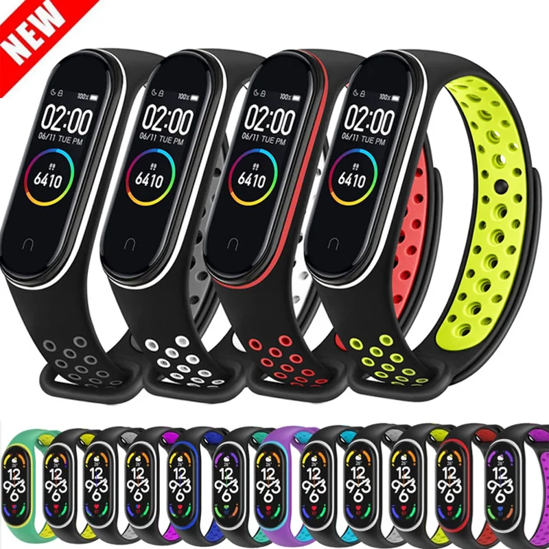 Cinturino Sportivo Per Xiaomi Mi Band 7 6 Nfc Bracciale In Silicone Smart Wristband Miband 4 Cintura Pulseira Correa Mi Band 3 4 5 Cinturino