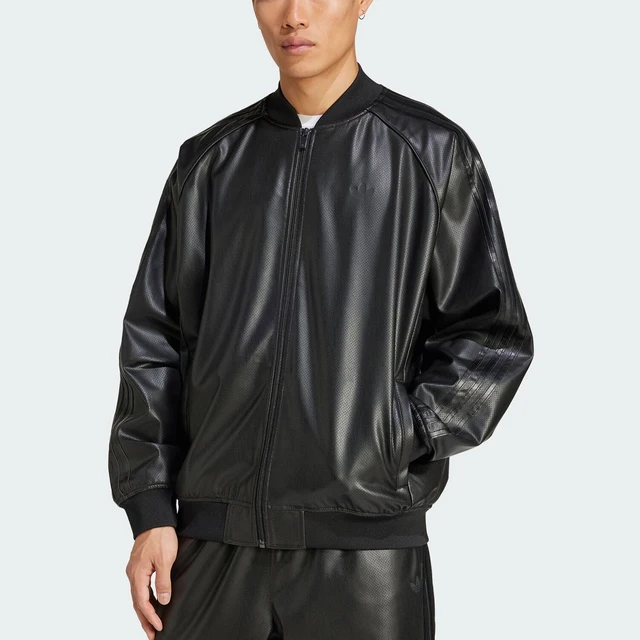 Adidas officiel véritable trois rayures hommes Faux cuir Sport chaud veste ample JC8220 1