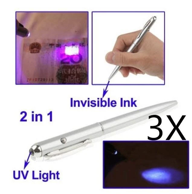 MAX-C0 Thicker Invisible Blue UV Secret Pen Black Light Marker