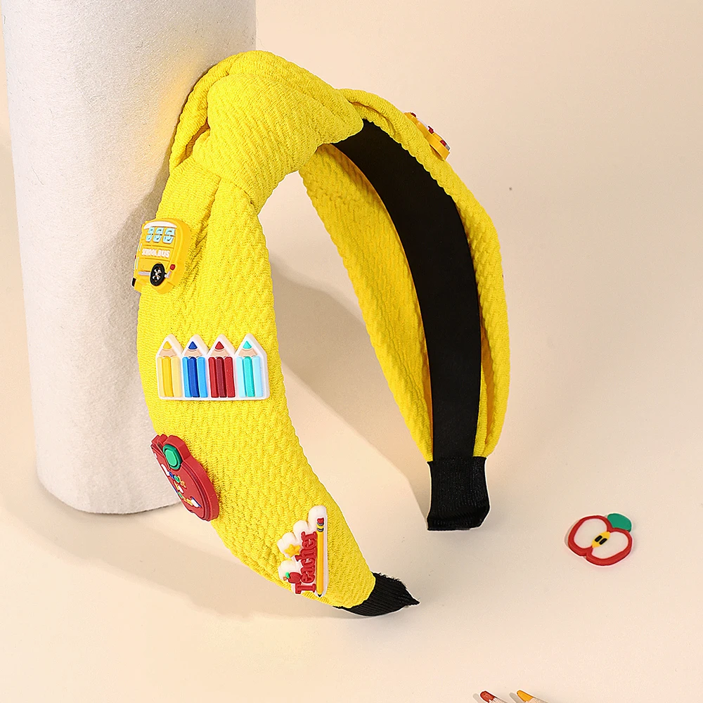 1pc niedlichen Bleistift Schulbus dekoriert Mode Stirnband Haarband für Mädchen Geschenk für die Schulzeit und Lehrer tag – Detail 6