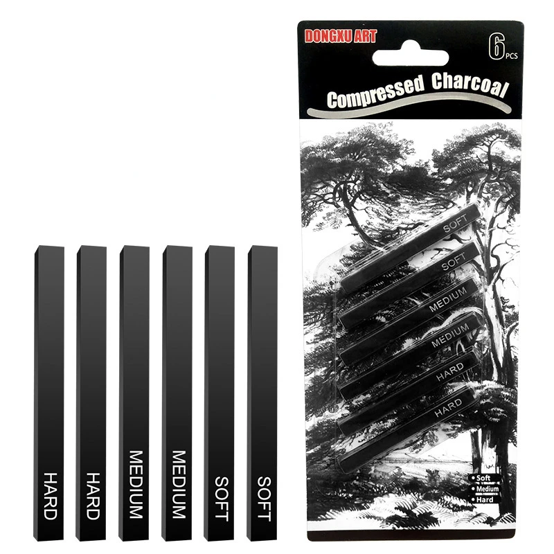 

Water Soluble Color Charcoal Strip Sketch Charcoal Pencils Soft Medium Hard for Sketching Painting Graffiti Sticks Art Supplies