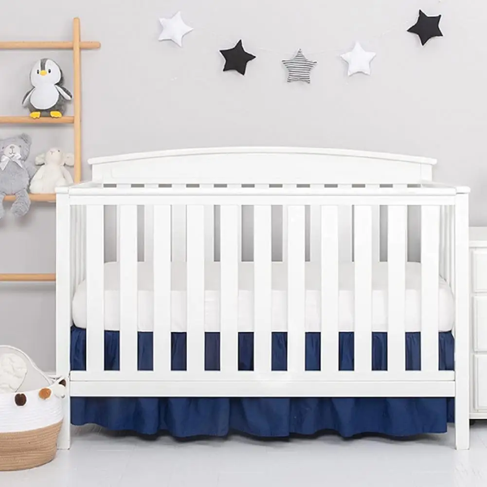 Bed Dust Cover Easy Installation Baby Crib Bed Skirt Soft Elastic Toddler Crib Bedding Skirt for Bedroom bed skirt